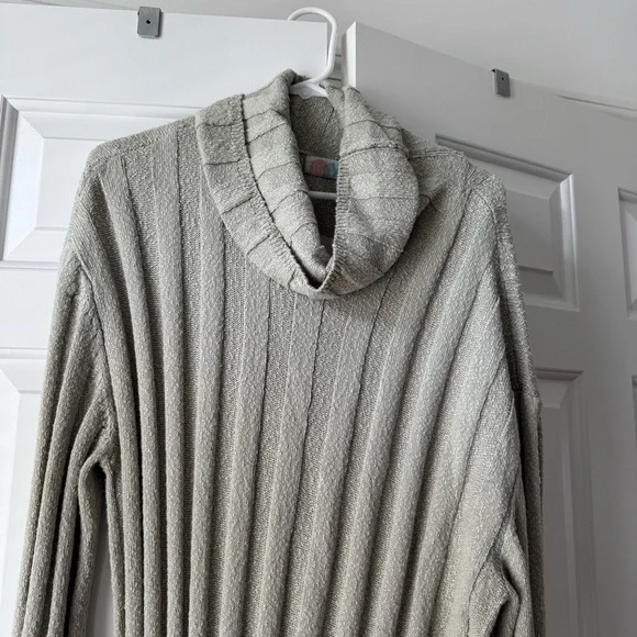 FP Beach Free People Beach Wanda Ribbed Sweater Dress Large Agate Gray VGUC - Picture 5 of 7